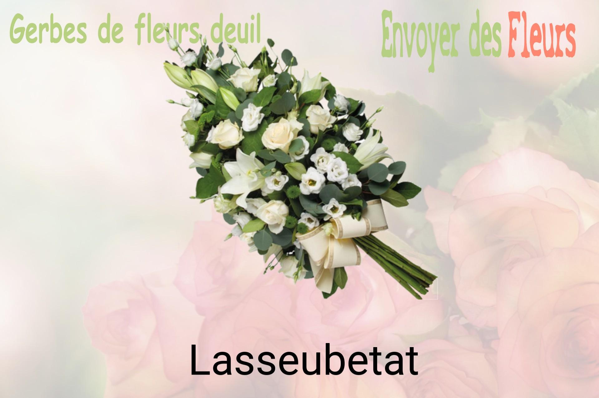 Gerbe de fleurs de deuil livrée à Lasseubetat